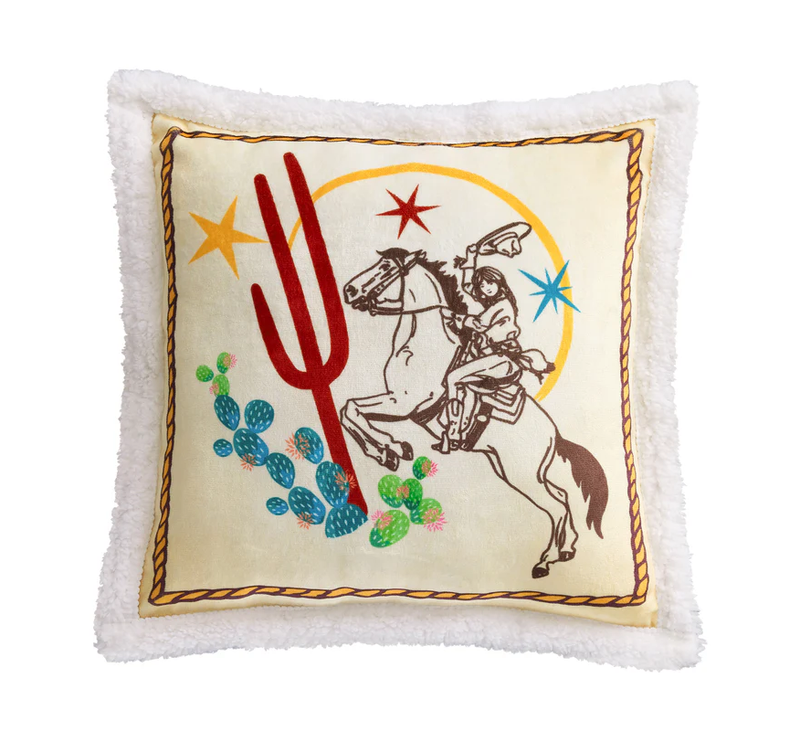 Retro Rodeo Sherpa Pillow