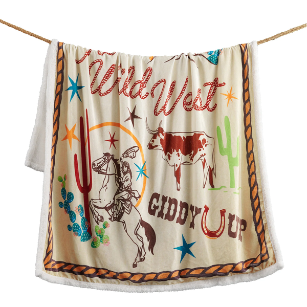 Retro Rodeo Sherpa Throw